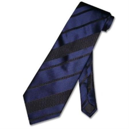 Mensusa Products Navy Blue Woven Striped Men's Design Neck Tie