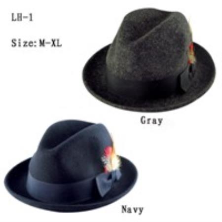 Mensusa Products Men's 1 Wool Hat Available in Grey, Navy Colors