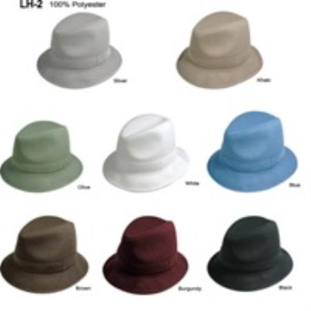 Mensusa Products Men's 1 Polyester Hat Available in Silver, Khaki, Olive, White, Burgundy, Black, Blue