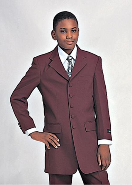 Mensusa Products Boys Church Suit Burgundy