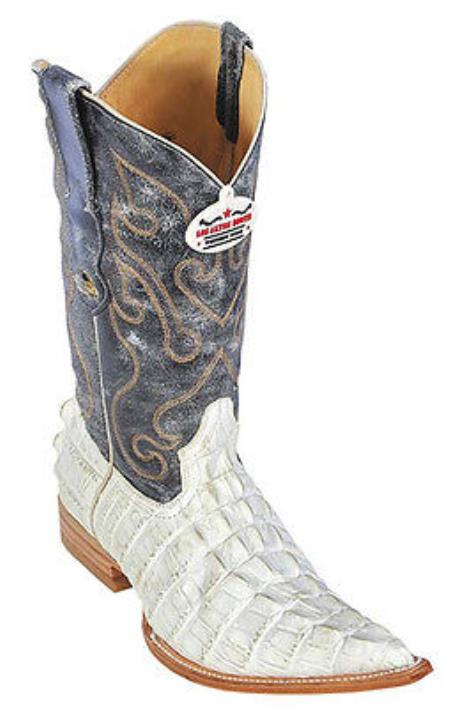 Mensusa Products Croc TaPrint OffWhite Vintage Los Altos Men's Cowboy Boots Western Riding