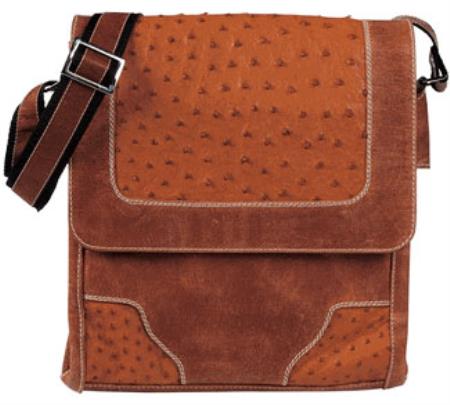 Mensusa Products Cognac Ostrich Cross Body Bag7