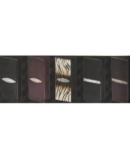 Mensusa Products Stingray Checkbook Wallet s Available in Black, Tiger Design Burgundy 127