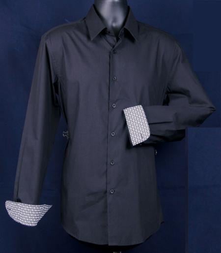 Mensusa Products Men's Fancy Slim Fit Dress Shirt Cuff Pattern