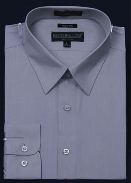 Mensusa Products Men's Slim Fit Dress Shirt Gray Color 29