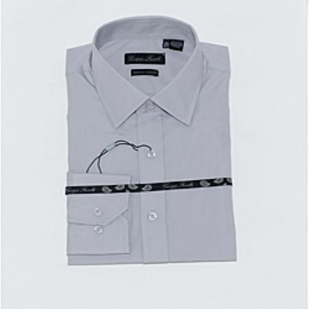 Mensusa Products Men's Gray SlimFit Dress Shirt 29