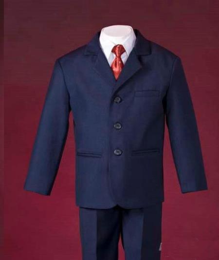Mensusa Products Royal Blue 3 Buttons 3 Piece Custom Notch Lapel Fine Polyester Cheap Modern Boys Suit