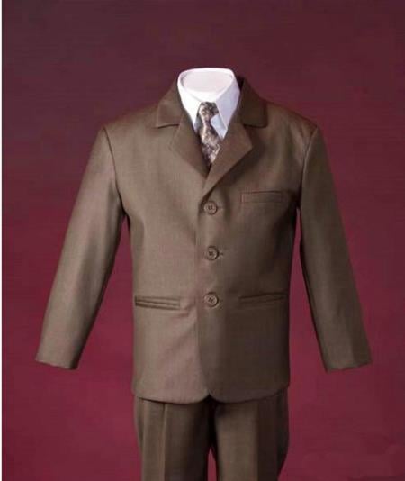 Mensusa Products Unique New Arrival Soft Polyester Brown Three Buttons Graceful Designs Suits For Boys