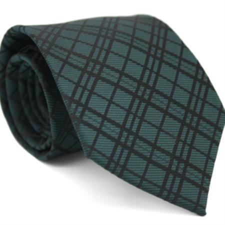Mensusa Products Slim Forest Green Gentlemans Necktie with Matching Handkerchief Tie Set