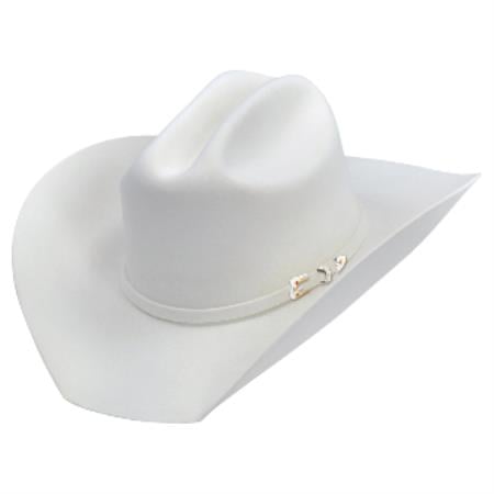 Mensusa Products Los Altos HatsTexas Style Felt Cowboy Hat White