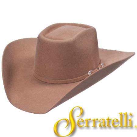 Mensusa Products Serratelli Hat Company_3x Western Felt Cowboy Hat Chestnut Light