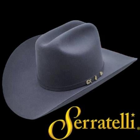 Mensusa Products Serratelli Hat Company6x Beaver Fur Felt Western Cowboy Hat Granite