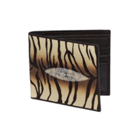Mensusa Products Wild West Boots Wallet Tiger Desing Genuine Exotic Stingray