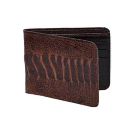 Mensusa Products Wild West Boots Wallet Brown Genuine Exotic Ostrich Leg 100