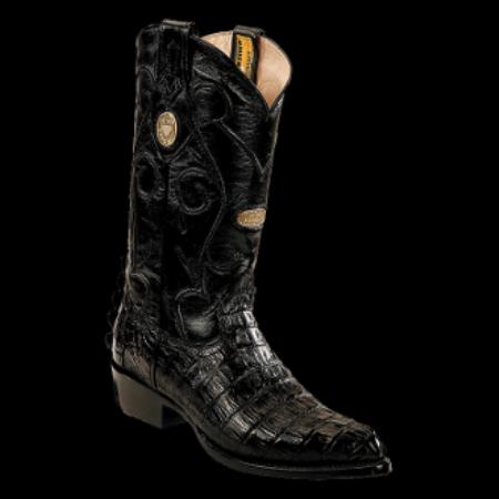 Mensusa Products White Diamonds BootsMen's Ostrich JToe Cowboy Boots Black