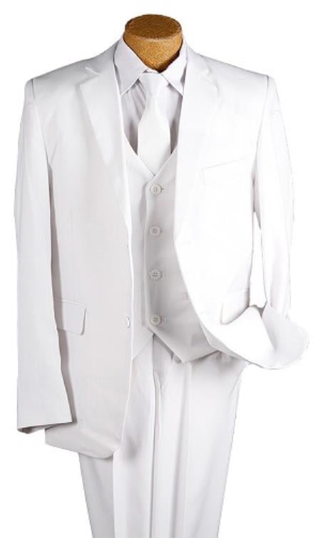 Mensusa Products Boys White 5 Piece 2 Button Suit