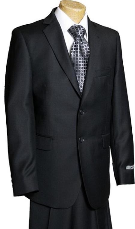 Mensusa Products Boys 2 Button Black Wool Suit