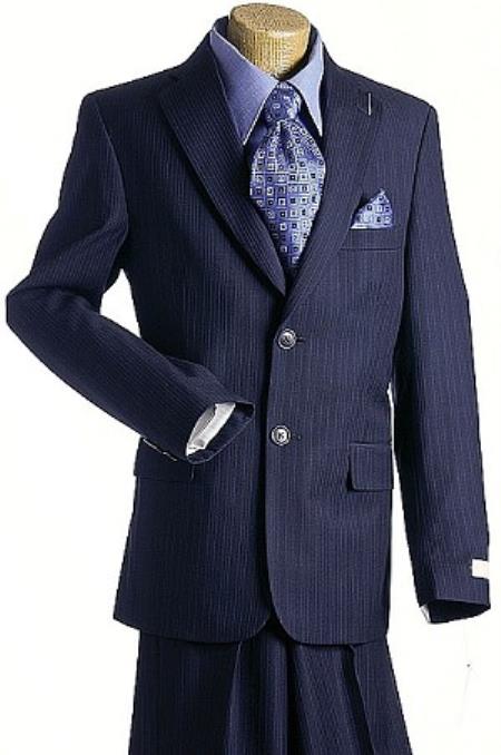 Mensusa Products 2 Button Navy Pin Boys Designer Suit