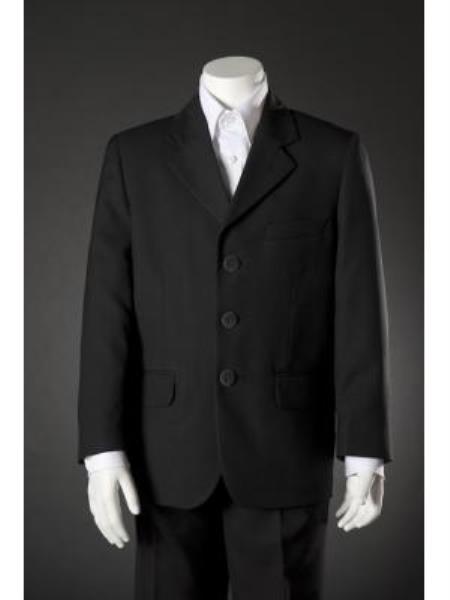 Mensusa Products Boys Black HUSKY 2 Piece Suit by Crivelli
