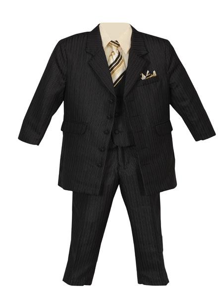 Mensusa Products Five Button Boys Suits Black