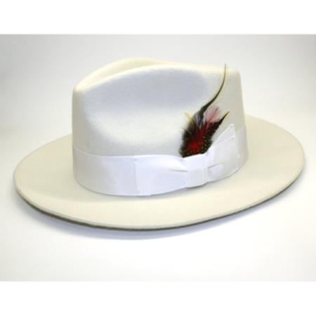 Mensusa Products Men's Off White Fedora Hat