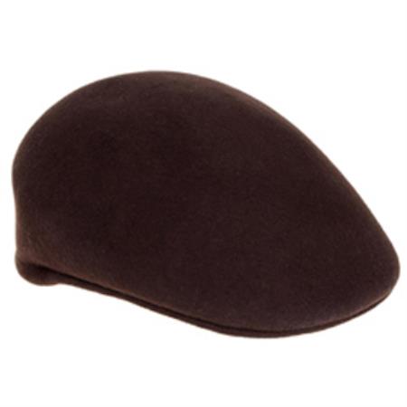 Mensusa Products Men's Dark Brown Wool Driver's Cap