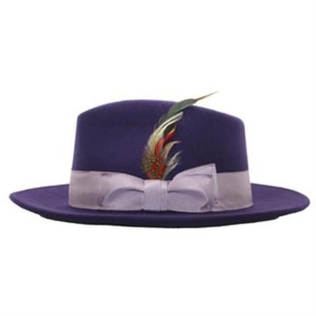 Mensusa Products Men's Purple Lavendar Fedora Hat