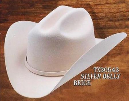 Mensusa Products Cowboy Western Hat 4X Felt Hats Silver Belly