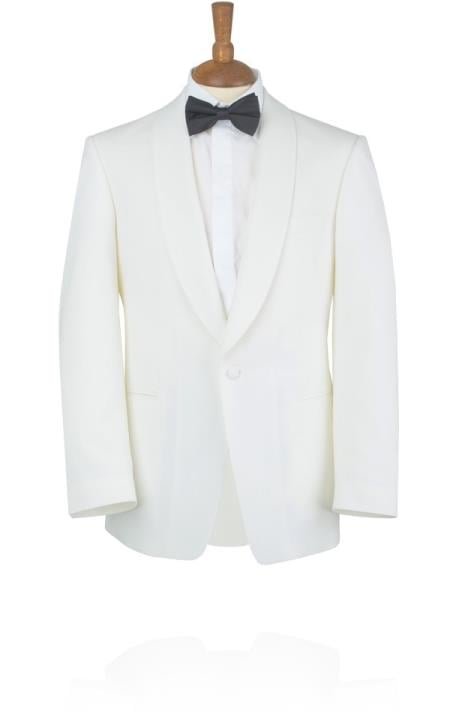 Mensusa Products White Tuxedo Jacket with Shawl Lapel