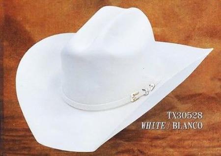 Mensusa Products Cowboy Western Hat Texas Style 4X Felt Hats By Los Altos White