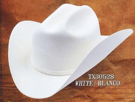 Mensusa Products Cowboy Hat Duranguense Style 10X Felt Hats By Los Altos White