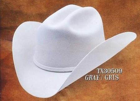 Mensusa Products Cowboy Western Hat Cali (Marlboro) Style 6X Felt Hats Gray BY Los Altos