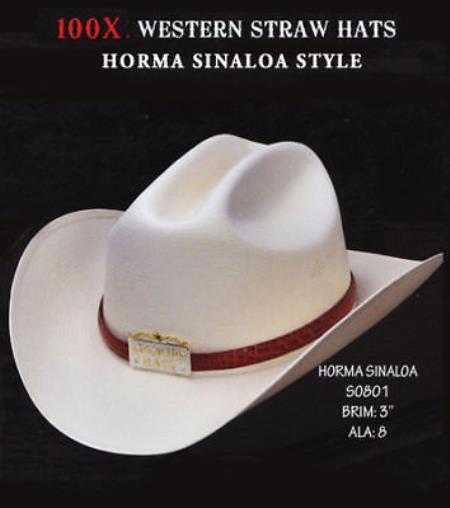Mensusa Products Cowboy Western 100X Premium Straw Hat Grey By Los Altos