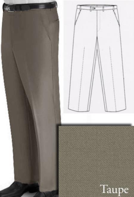 Mensusa Products Chiari Super 120's Real Italian Wool Lining To The Knee Origin Made In Biella, Italy Front Dress Slacks Taupe