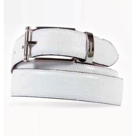 Mensusa Products Mauri 100-35 Ostrich Leg Belt White