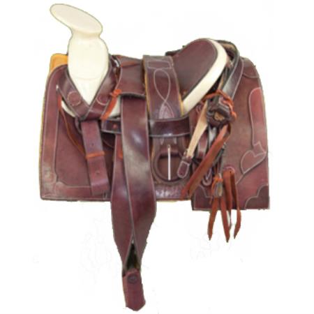 Mensusa Products Charro Style Western Horse Saddle-Montura Charra Brown