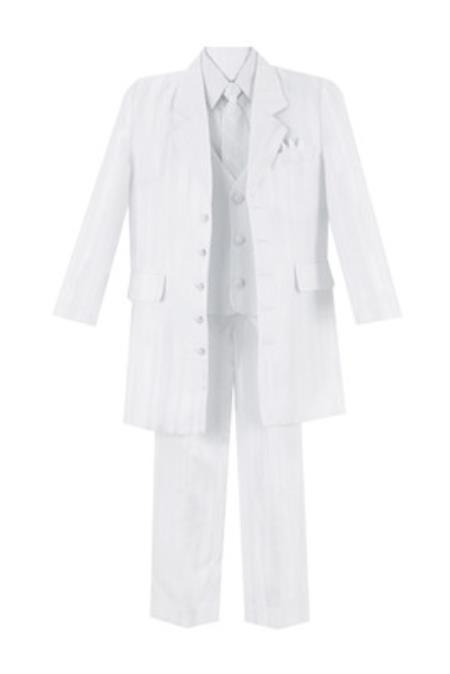 Mensusa Products Boys Pinstripe Suit White