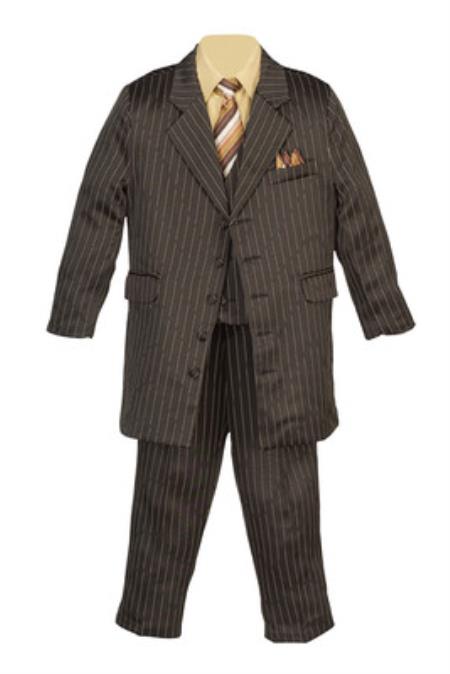 Mensusa Products Boys Pinstripe Suit Mustard