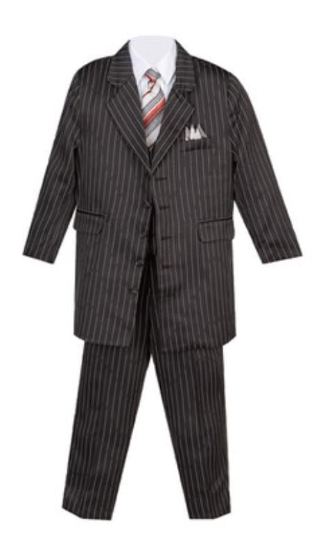 Mensusa Products Boys Pinstripe Suit White