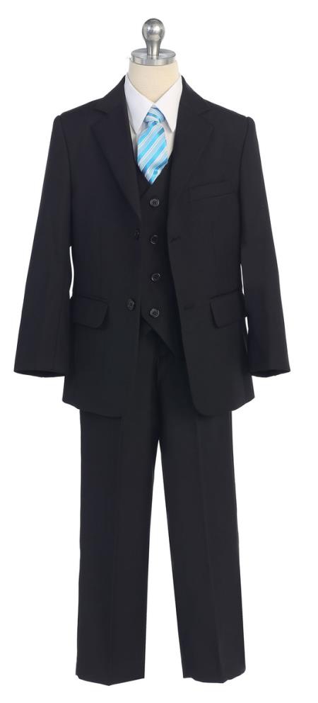 Mensusa Products Boys Pinstripe Suit Black
