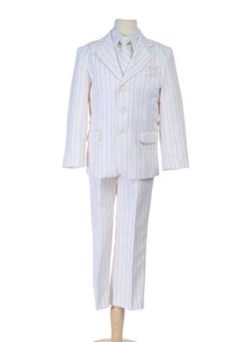 Mensusa Products Boys Pinstripe Suit Ivory