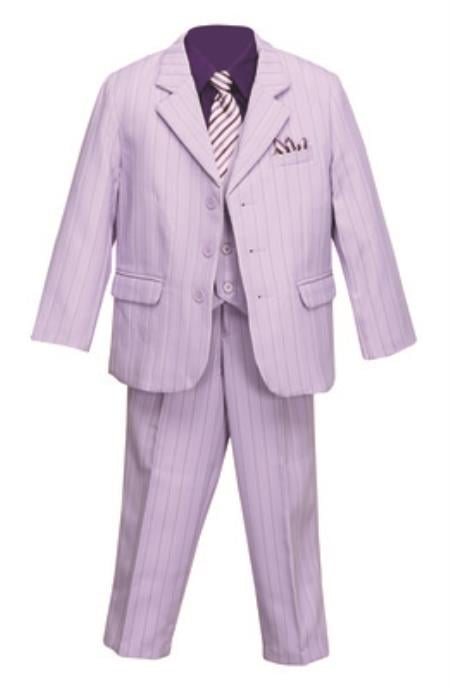 Mensusa Products Boys Pinstripe Suit Lilac