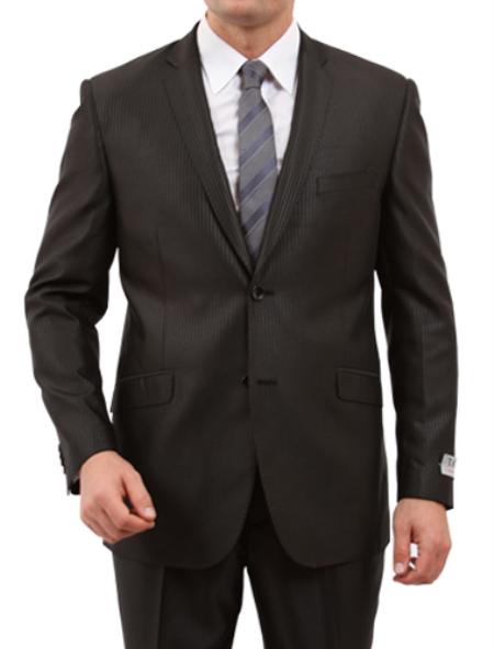 Mensusa Products Men's 2 Button Front Closure Side Vent Suit Black