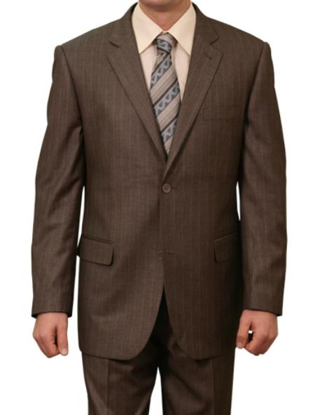Mensusa Products Men's Black Pin Stripe 2 Button Front Closure Suit