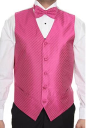 Mensusa Products Men's Fuchsia Patterned 4piece Vest Set