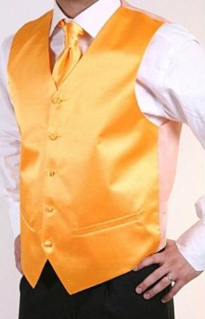 Mensusa Products Men's Orange 2piece Vest Set