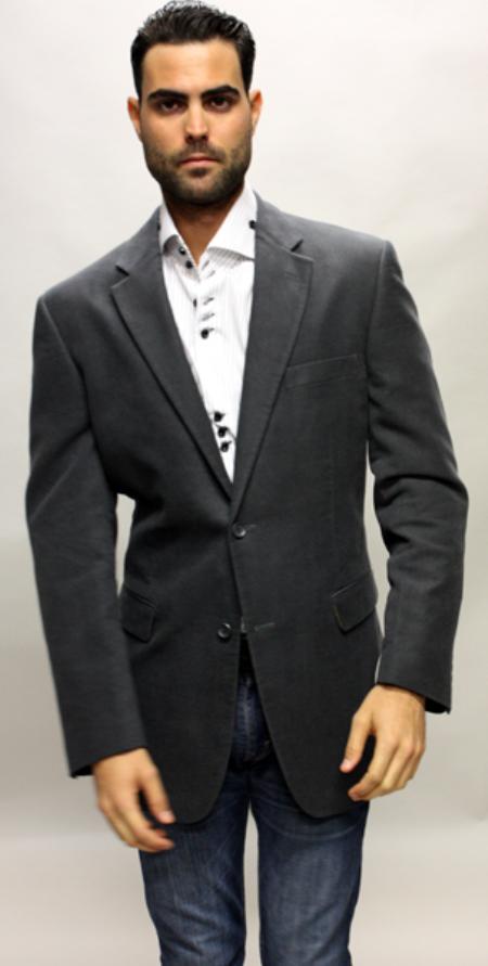 Mensusa Products Charcoal Sport Coat It's One of a Kind Velvet Fabric For All Occasion