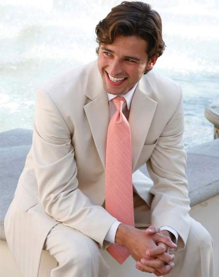 Mensusa Products Light Tan 2 Button Wedding Suit