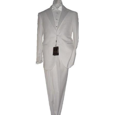 Mensusa Products White 2 Button Tuxedo Super's Fabric