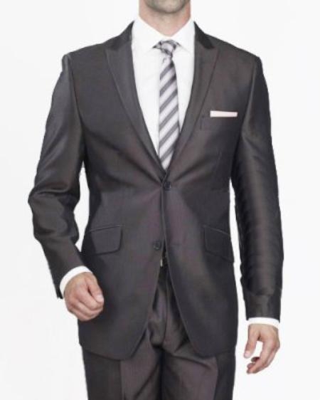 Mensusa Products Men's 2 Button Black Thin Stripe Slim Suit